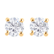 9K Yellow Gold Moissanite Stud Earrings (With Push Back)
