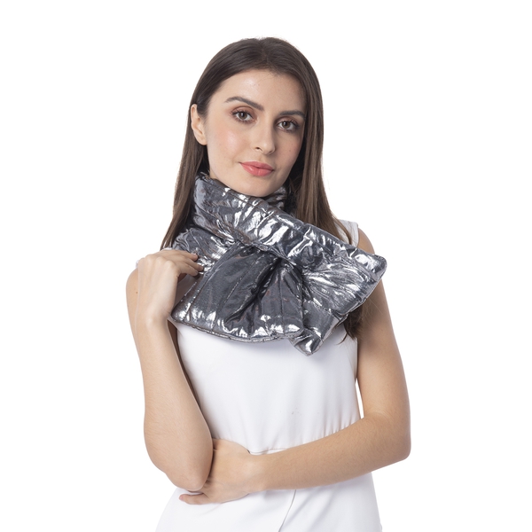 Black and Silver Colour Scarf with Bling Effect (Size 107x18 Cm)