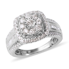 NY Close Out Deal- 14K White Gold Diamond (I1-I2/G-H) Ring (Size M) 1.00 Ct, Gold wt 6.00 Gms
