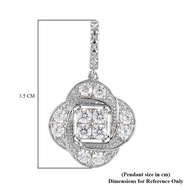 Lustro Stella Platinum Overlay Sterling Silver Pendant Made with Finest CZ 3.370 Ct.