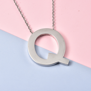 Initial Q Necklace (Size - 20) in Stainless Steel