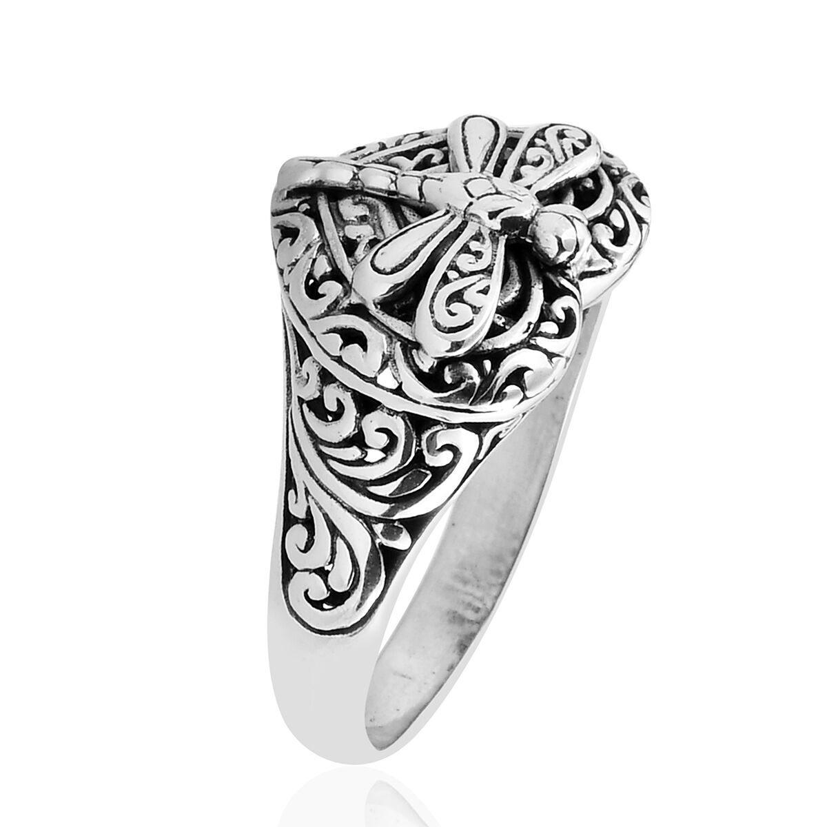 Royal Bali Collection Sterling Silver Dragonfly Ring, Silver wt 5.45 Gms.
