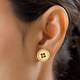 LucyQ Button Collection - 18K Vermeil Yellow Gold Overlay Sterling Silver Stud Earrings (With Push Back)