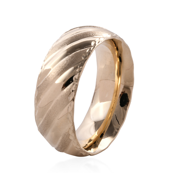 Premium Collection- Royal Bali Collection Handmade 9K Yellow Gold Textured & High Polish Band Ring.Gold Wt 2.50 Gms