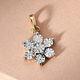 Diamond Floral Pendant in 14K Gold Overlay Sterling Silver