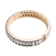 2 Piece Set - Simulated Diamond Eternity Bangle (Size 7.5) and Earrings (with Push Back) in Gold Tone