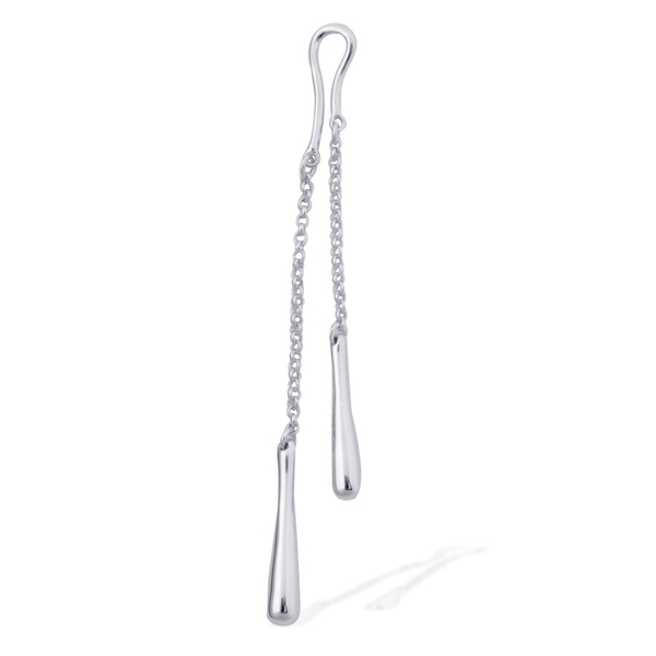 LucyQ Double Drip Pendant in Rhodium Plated Sterling Silver