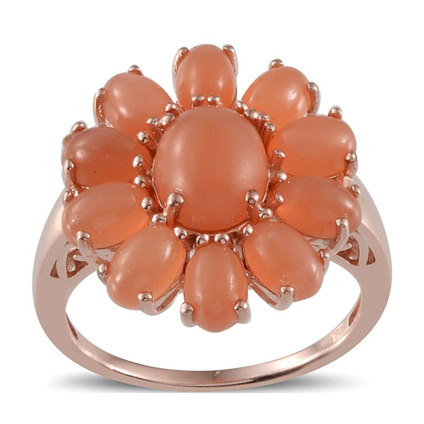Mitiyagoda Peach Moonstone (Ovl 2.25 Ct) Ring in Rose Gold Overlay Sterling Silver 6.500 Ct.