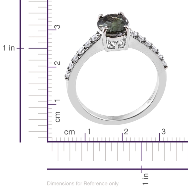 RHAPSODY 950 Platinum 2.25 Ct AAA Green Tanzanite Ring with Diamond VS E-F, Platinum Wt 4.87 gm