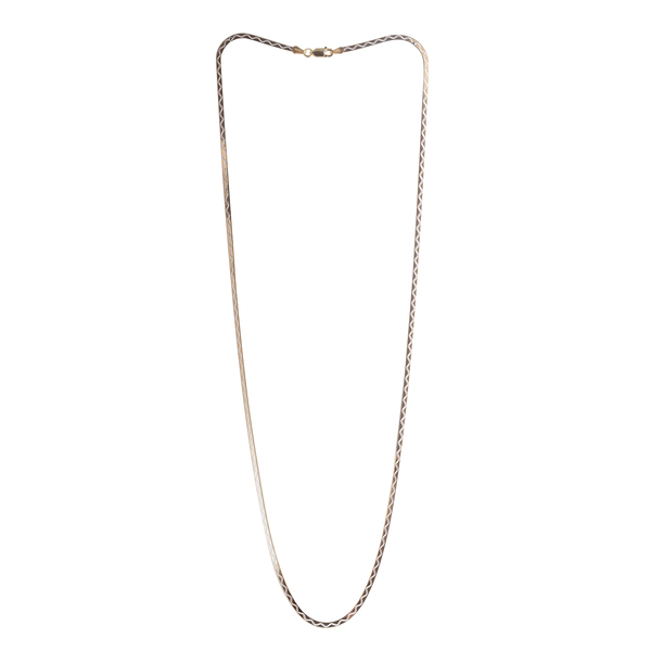 Close Out Deal 14K Gold Overlay Sterling Silver Flattened Snake Chain (Size 24), Silver wt 4.50 Gms.