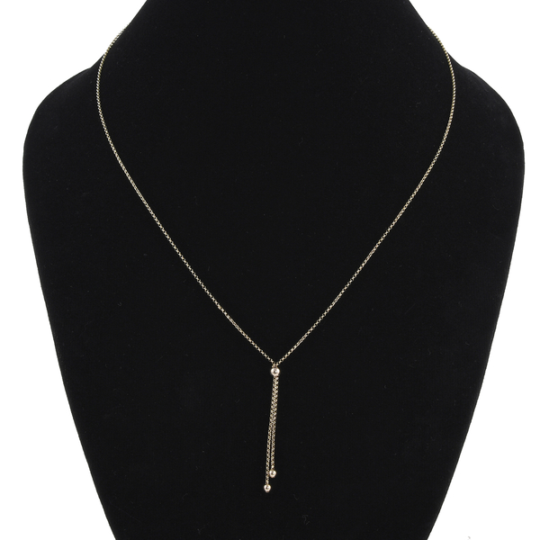 Close Deal - Italian Made 9K Yellow Gold Belcher Lariat Necklace (Size - 20) with Spring Clasp