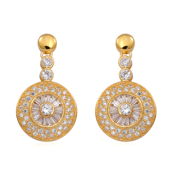 ELANZA AAA Simulated Diamond (Rnd) Earrings (with Push Back) in 14K Gold Overlay Sterling Silver