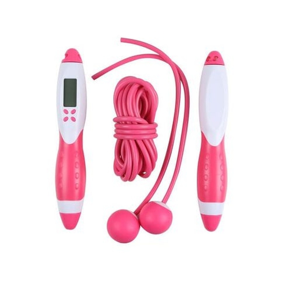 Electronic Counting Skipping Rope in Pink and White
