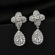 Lustro Stella Platinum Overlay Sterling Silver Earrings (with Push Back) Made with Finest CZ 6.33 Ct, Silver wt. 5.27 Gms