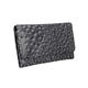 100% Genuine Leather Ostrich Embossed Womens RFID Protected Wallet (Size 18x10 Cm) - Charcoal Grey