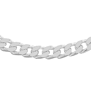 Hatton Garden Close Out Deal- Sterling Silver Square Curb Necklace (Size - 20) With Lobster Clasp, S