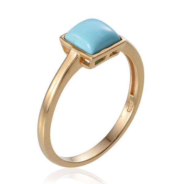 Arizona Sleeping Beauty Turquoise (Sqr) Solitaire Ring in 14K Gold Overlay Sterling Silver 1.750 Ct.