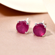 African Ruby (FF) Stud Earrings (With Push Back) in Sterling Silver 1.66 Ct.