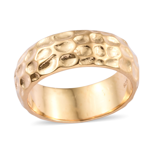 7mm Texture Band Ring in Gold Plated 925S Silver