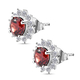 Mozambique Garnet and Natural Cambodian Zircon Stud Earrings (with Push Back) in Sterling Silver 2.62 Ct.
