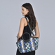 SENCILLEZ Genuine Leather Snake Print Convertible Bag with Long Strap (Size 40x9x22cm) - Black, Blue & Green