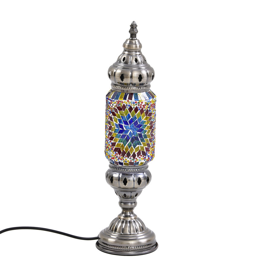 Handmade Turkish Mosaic Table Lamp - Yellow & Multi