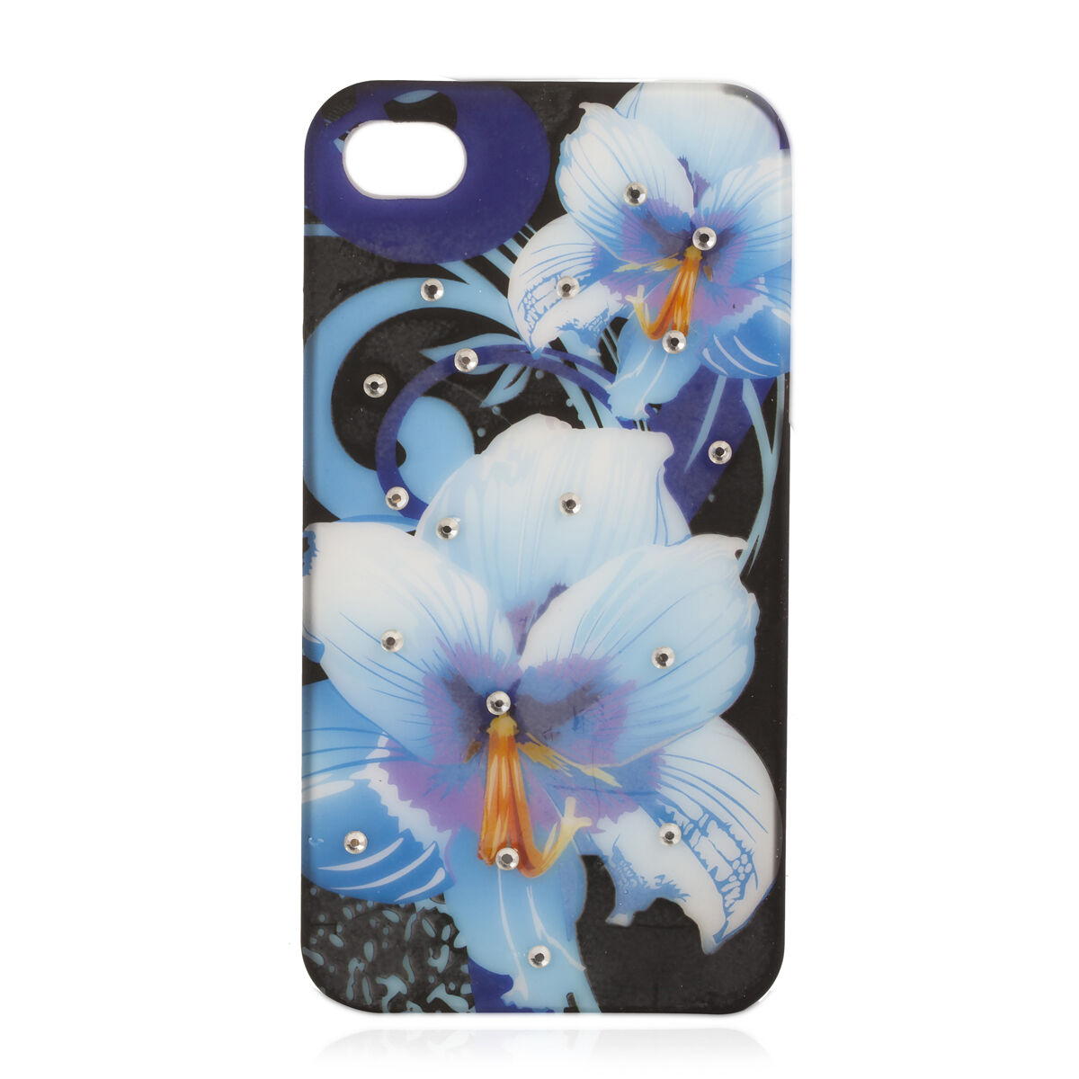 Set of 3 - Hong Kong Collection Flower and Butterfly Print Mobile Covers Decorative with White Austrian Crystal