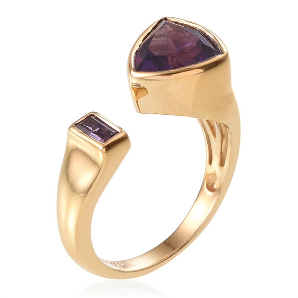 Amethyst (Trl 2.00 Ct) Ring in 14K Gold Overlay Sterling Silver 2.250 Ct.