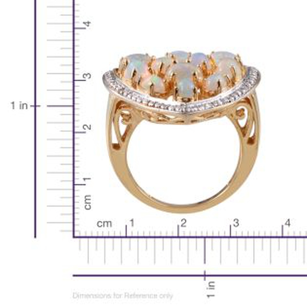 Ethiopian Welo Opal (Ovl), Diamond Ring in 14K Gold Overlay Sterling Silver 3.020 Ct.