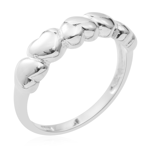Designer Close Out Sterling Silver Heart Ring, Silver wt 4.68 Gms