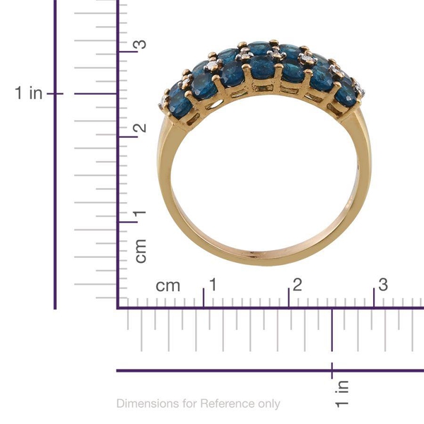 Malgache Neon Apatite (Ovl), Diamond Ring in 14K Gold Overlay Sterling Silver 2.515 Ct.