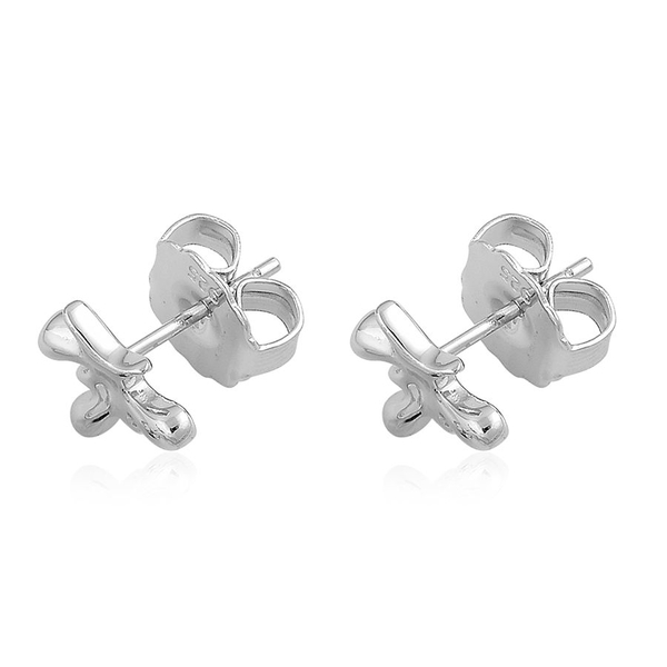 LucyQ Splat Earrings (with Push Back) in Rhodium Plated Sterling Silver 2.08 Gms.