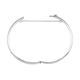 Sterling Silver Bangle (Size 7.5) With Clasp and Safety Chain, Silver Wt. 8.90 Gms