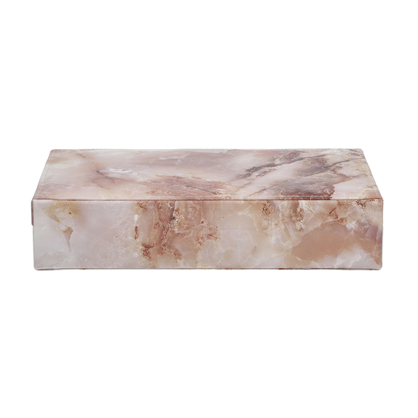 Stylish and Portable Marble Pattern Jewellery Box (Size 29x18.5x5.5Cm) - Light Brown