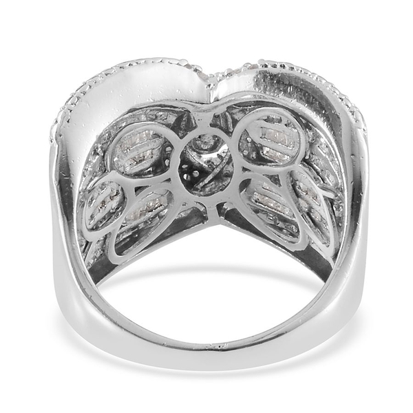 Diamond (Rnd) Ring in Platinum Overlay Sterling Silver 1.000 Ct.