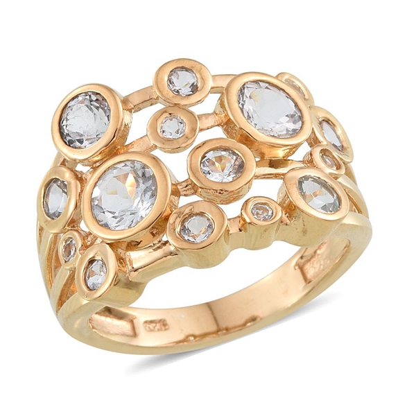Espirito Santo Aquamarine (Rnd) Ring in 14K Gold Overlay Sterling Silver 1.500 Ct.