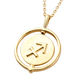 Sunday Child 14K Gold Overlay Sterling Silver Sagittarius Zodiac Sign Pendant with Chain (Size 20), Silver Wt. 6.35 Gms