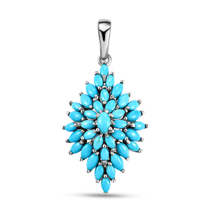 Arizona Sleeping Beauty Turquoise Pendant in Platinum Overlay Sterling Silver 2.89 Ct.