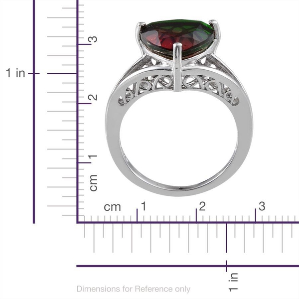 Tourmaline Colour Quartz (Trl) Solitaire Ring in Platinum Overlay Sterling Silver 5.250 Ct.