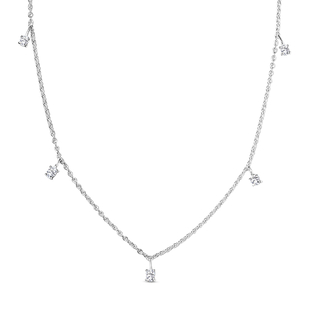 Lustro Stella Sterling Silver Necklace (Size 18) Made with Finest CZ