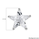 ELANZA Simulated Diamond Star Stud Earrings (With Push Back) in Rhodium Overlay Sterling Silver