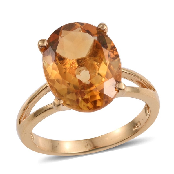 Rare Size AA Citrine (Ovl) Solitaire Ring in 14K Gold Overlay Sterling Silver 9.000 Ct.