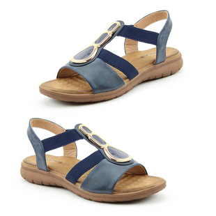Heavenly Feet Faux Leather Sandals - Blue