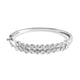 Artisan Crafted Polki Diamond Bangle (Size 7.5) in Platinum Overlay Sterling Silver 4.00 Ct, Silver 