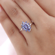 Tanzanite Floral Bypass Ring in Platinum Overlay Sterling Silver 1.06 Ct.