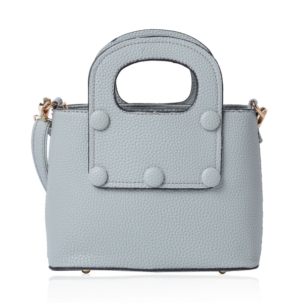 Grey Colour Tote Bag with Adjustable and Removable Shoulder Strap (Size 20.5x15x9 Cm)