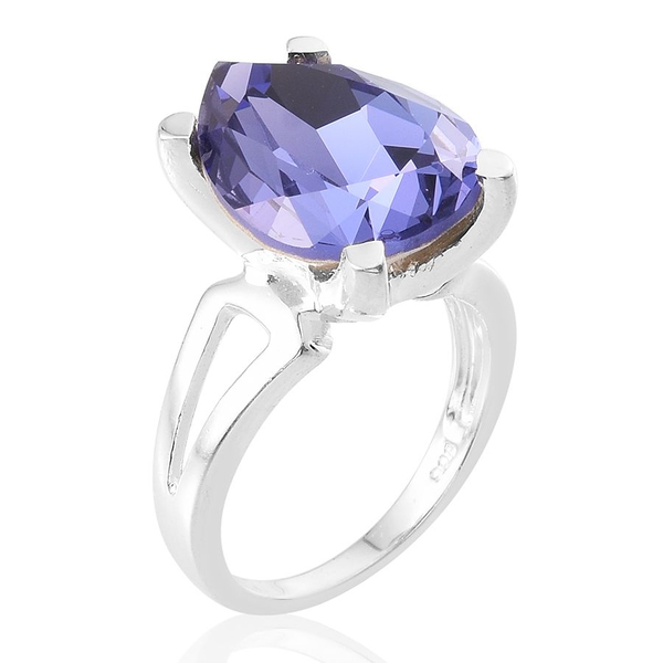 - Tanzanite Colour Crystal (Pear) Ring in Sterling Silver 10.750 Ct.