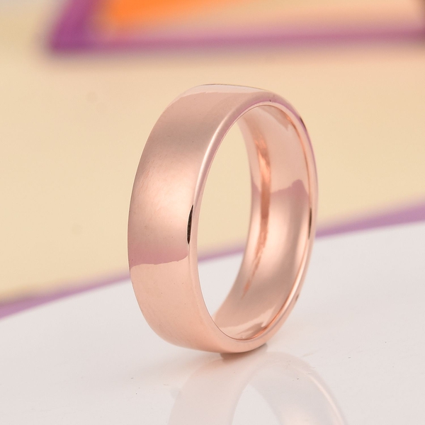 Rose Gold Overlay Sterling Silver Band Ring, Silver wt. 3.00 Gms