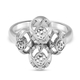 Rachel Galley Art Deco Collection - Rhodium Overlay Sterling Silver Ring, Silver Wt 5.47 Gms