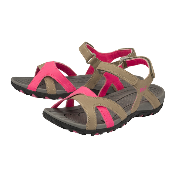 Gola Cedar Walking Sandal in Taupe and Hot Pink Colour